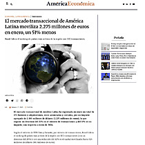 El mercado transaccional de Amrica Latina moviliza 2.275 millones de euros en enero, un 51% menos